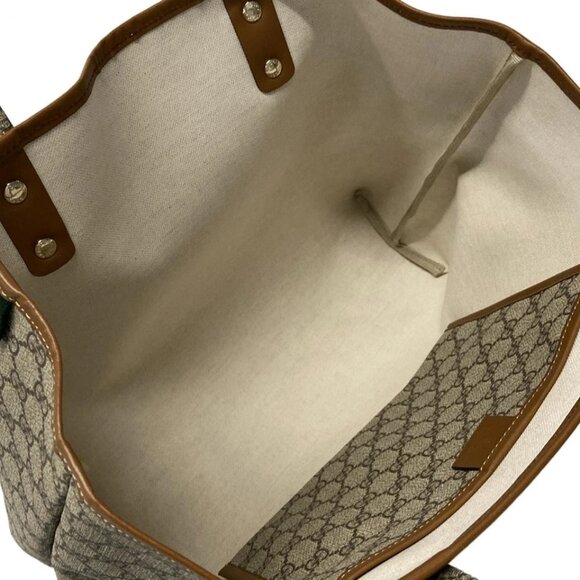 GUCCI GG Plus GG Supreme/Shelly (Web) Gray Beige Dark Brown PVC - 797-061725 - Picture 12 of 14